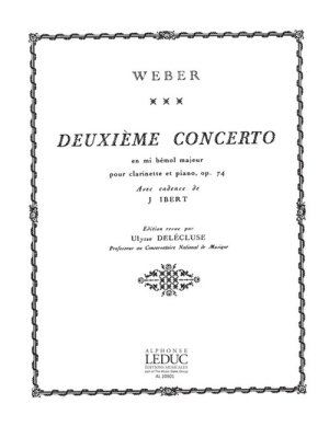 楽譜) クラリネット協奏曲第2番 / 作曲：カール・マリア・フォン・ウェーバー (クラリネット＆ピアノ)