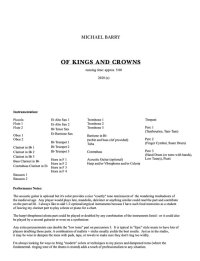 【吹奏楽 スコア+パート譜】王と王冠　<br>作曲：マイケル・バリー