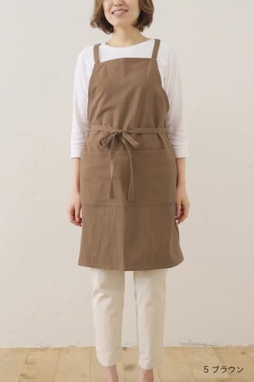 新色追加〉ウォッシュドコットン クロスエプロン - l'atelier