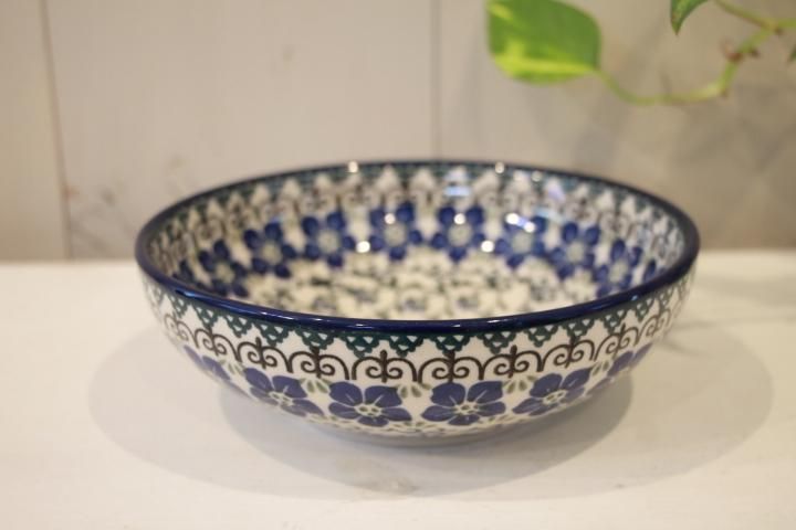 ポーリッシュポタリー　水切りボウル皿セット イチゴ　コランダー　ポーランド食器 水切りボウルφ20cm・ポーリッシュポタリー(ポーランド食器)