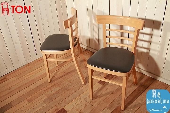 【2脚セット】TON 椅子 チェコ製 トン ダイニングチェア 曲木 美品 送料込 TON Ironica Chair Black 2脚セット ダイニングチェア トン