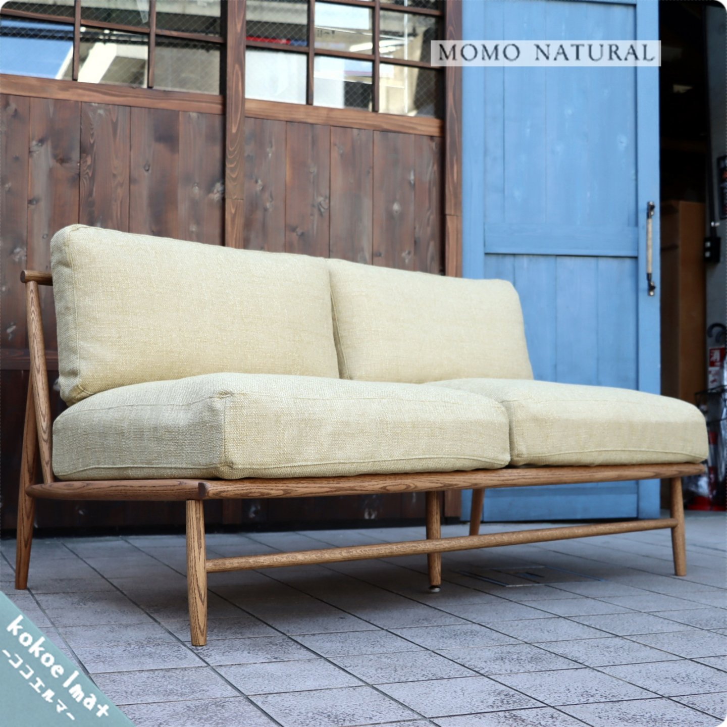 Momo Natural モモナチュラル のcloud クラウド 2人掛けソファーです オーク材のナチュラル感とスッキリとしたフレームが魅力の2pソファーは北欧風や西海岸スタイルなどにおススメです Kokoelma ココエルマ 雑貨 中古家具 北欧家具 アンティーク家具の通販