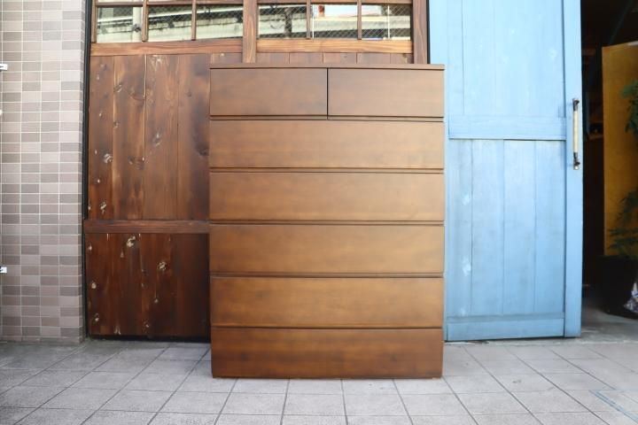 稀少なバーチ材を使用した無印良品(MUJI)のチェスト・6段ワイド 稀少なバーチ材を使用した無印良品(MUJI)のチェスト・6段ワイド