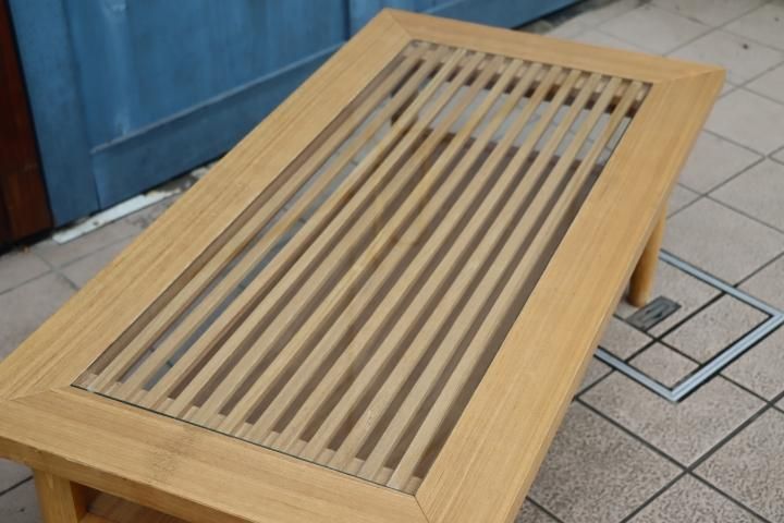Murauchi furniture 廃盤 呼び レトロポップ ガラス ローテーブル