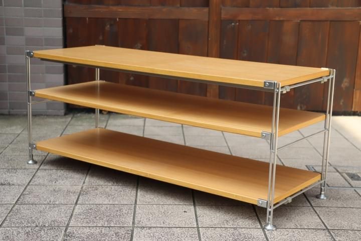 無印良品(MUJI)の人気のタモ材×ステンレス 3段ユニットシェルフ 無印良品(MUJI)の人気のタモ材×ステンレス 3段ユニットシェルフ