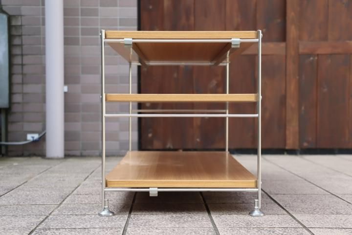 無印良品(MUJI)の人気のタモ材×ステンレス 3段ユニットシェルフ 無印良品(MUJI)の人気のタモ材×ステンレス 3段ユニットシェルフ