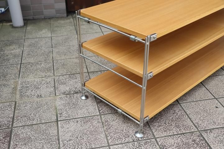 無印良品(MUJI)の人気のタモ材×ステンレス 3段ユニットシェルフ