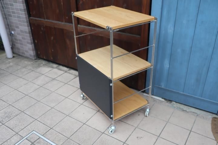 無印良品 ステンレスユニットシェルフ 幅110 オーク材 連結 キャスター 