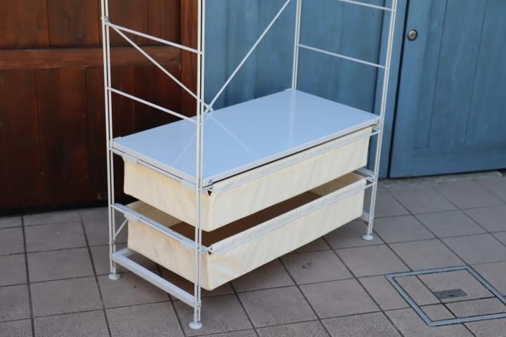 無印良品(MUJI)のワードローブバー付スチールユニットシェルフ 無印良品(MUJI)のワードローブバー付スチールユニットシェルフ