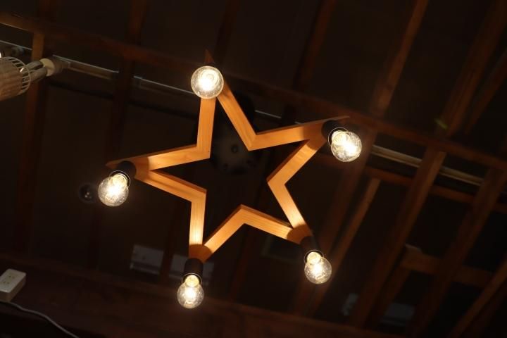 MERCROS(メルクロス) 5bulb wood star light/5灯ウッドフレーム MERCROS(メルクロス) 5bulb wood star light/5灯ウッドフレーム