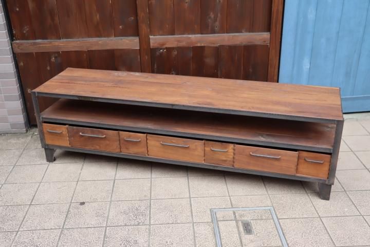 SQUARE(スクエア) ウォールナット無垢材 ローボード BOX付 3段