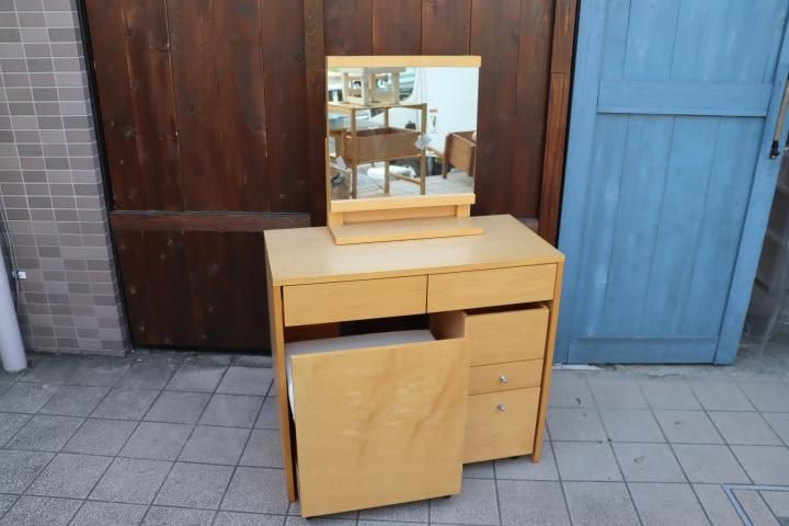 ✭無印良品 コンパクトドレッサー 化粧台 鏡台 タモ材