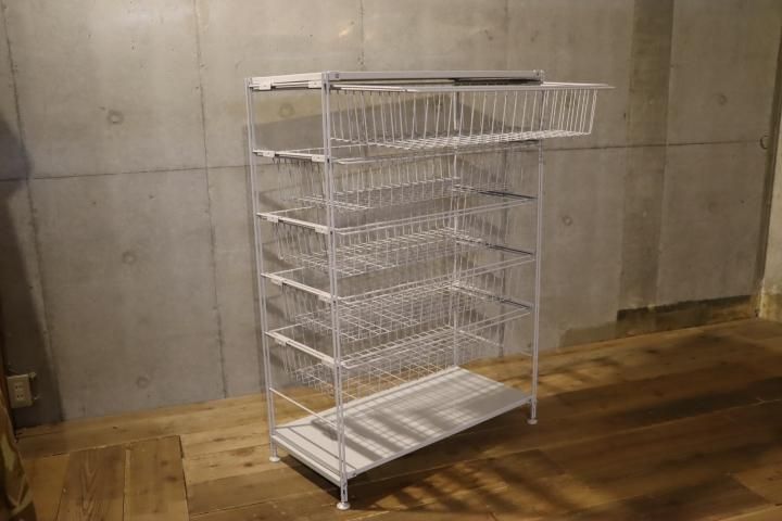 スチールユニットシェルフ帆布バスケットセット・幅28cm