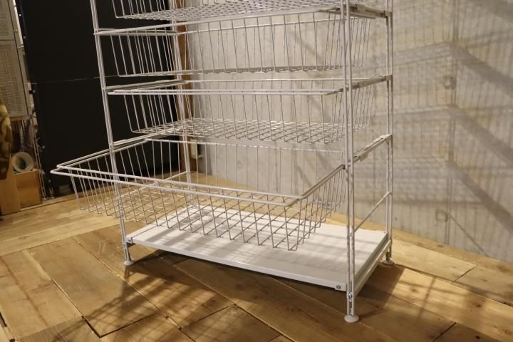【500円引きクーポン】 無印良品(MUJI)の人気のスチールユニットシェルフ/バスケット付 スチールラック・メタルラック