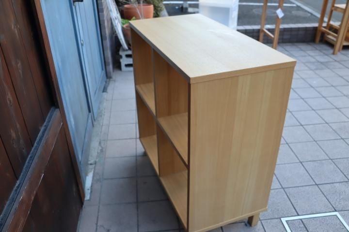 人気の無印良品(MUJI)の木製シェルフ2×2/タモ材 ナチュラルです 人気の無印良品(MUJI)の木製シェルフ2×2/タモ材 ナチュラルです