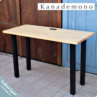 Kanademono(かなでもの)の人気シリーズTHE TABLE ラバーウッドN × Black Steel。コンパクトなサイズは在宅ワークのパソコンデスクや事務机、お子様の学習机などにも最適♪(2