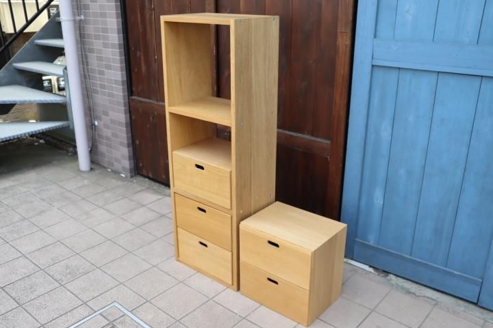 人気の無印良品(MUJI)のオーク材 3段スタッキングシェルフ 人気の無印良品(MUJI)のオーク材 3段スタッキングシェルフ