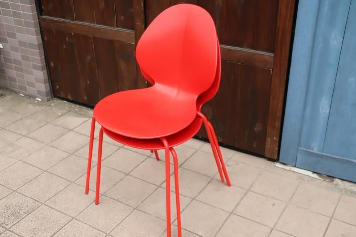 椅子・チェア【2脚セット】Calligaris カリガリス バジルチェア レッド Italy