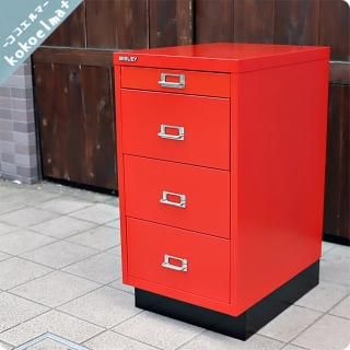 BISLEY BASIC スチールキャビネット 3段 レッド 訳あり】 ビスレー