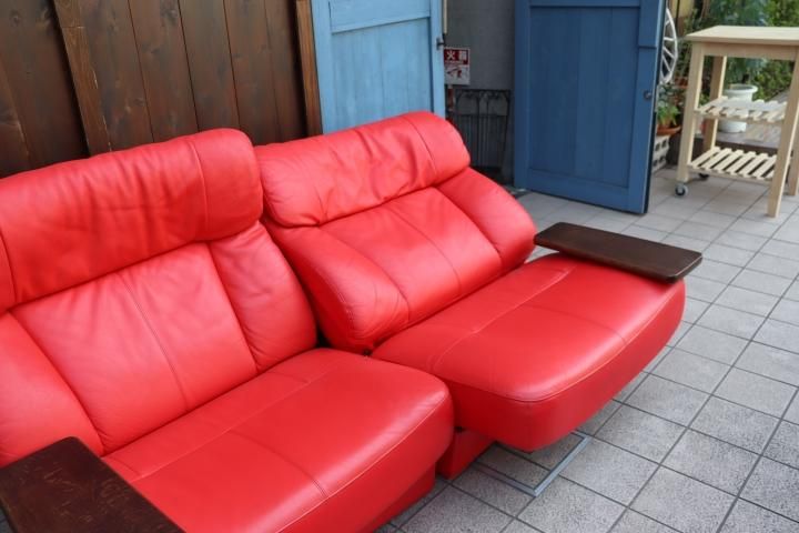 値下げ/karimoku(カリモク家具)の本革 スライドリクライナー 2人 値下げ/karimoku(カリモク家具)の本革 スライドリクライナー 2人