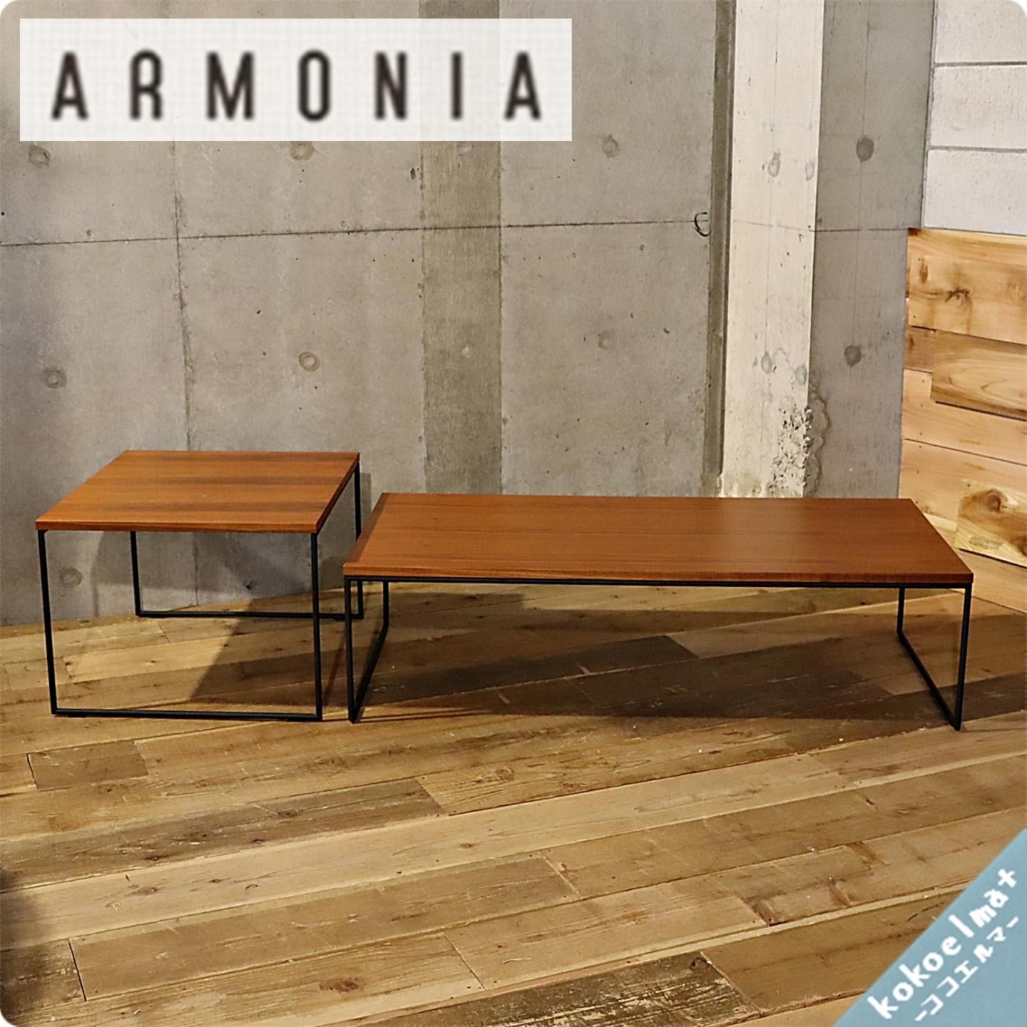 Armonia アルモニア のウォールナット材 ローテーブルセットです シンプルでモダンな印象のセパレートタイプのサイドテーブル インダストリアルな空間やブルックリンスタイルなど男前インテリアに Kokoelma ココエルマ 雑貨 中古家具 北欧家具 アンティーク