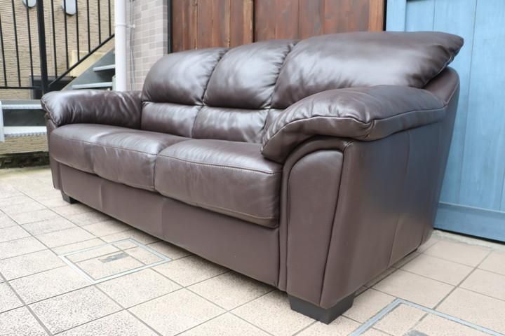 値下げ/IDC OTSUKA(大塚家具)のアルバ総本革張り3人掛けソファ 値下げ/IDC OTSUKA(大塚家具)のアルバ総本革張り3人掛けソファ