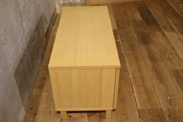 無印良品(MUJI)のタモ材 AVラック。シンプルなTVボードは圧迫感 無印良品(MUJI)のタモ材 AVラック。シンプルなTVボードは圧迫感