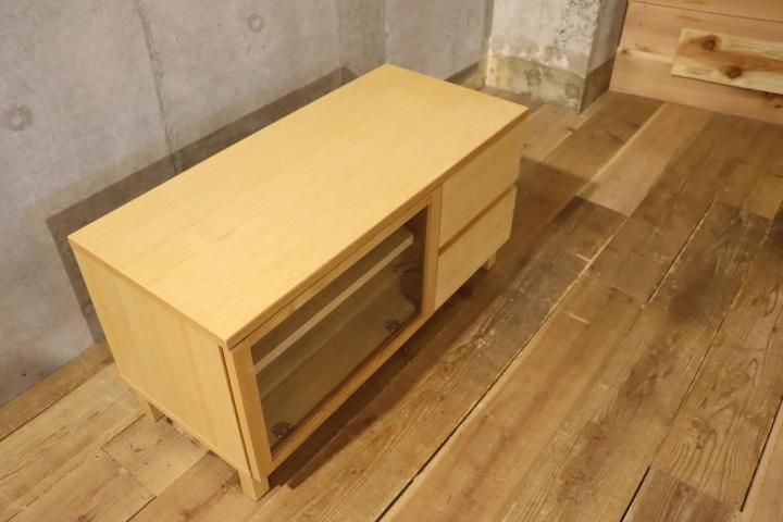 無印良品(MUJI)のタモ材 AVラック。シンプルなTVボードは圧迫感 無印良品(MUJI)のタモ材 AVラック。シンプルなTVボードは圧迫感