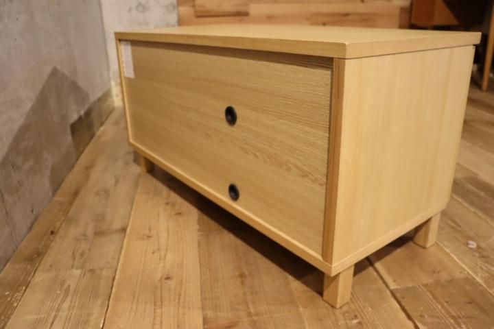 無印良品(MUJI)のタモ材 AVラック。シンプルなTVボードは圧迫感 無印良品(MUJI)のタモ材 AVラック。シンプルなTVボードは圧迫感