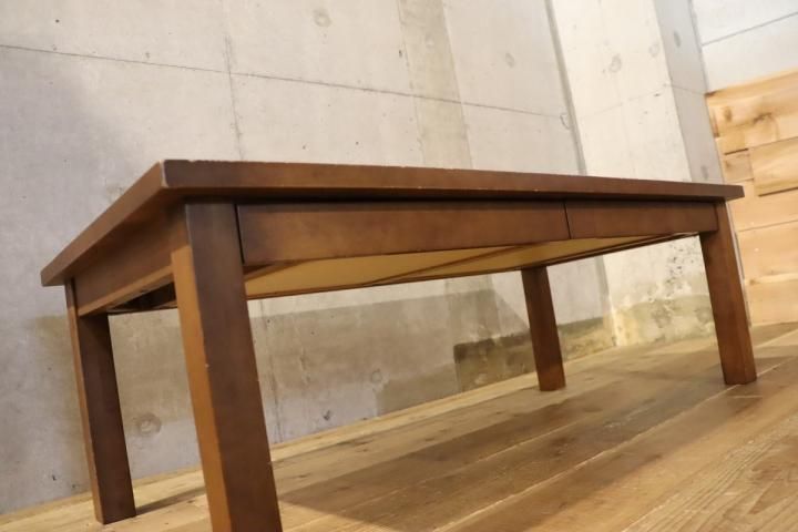 稀少なバーチ材を使用した無印良品(MUJI)のローテーブル 引出し 稀少なバーチ材を使用した無印良品(MUJI)のローテーブル 引出し