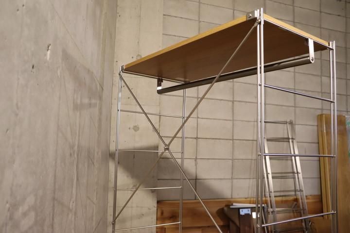 【無印良品】最終値下げステンレスユニットシェルフ　木製　ナチュラル　北欧　オーク ステンレスユニットシェルフ オーク材棚セット ワイド 小 | 無印良品