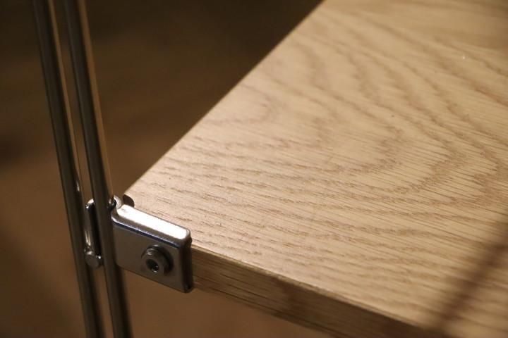 ホシ★無印ステンレスユニットシェルフ・オーク材・ワードローブ・バスケット付 ステンレスユニットシェルフ オーク材棚セット 小 | 無印良品