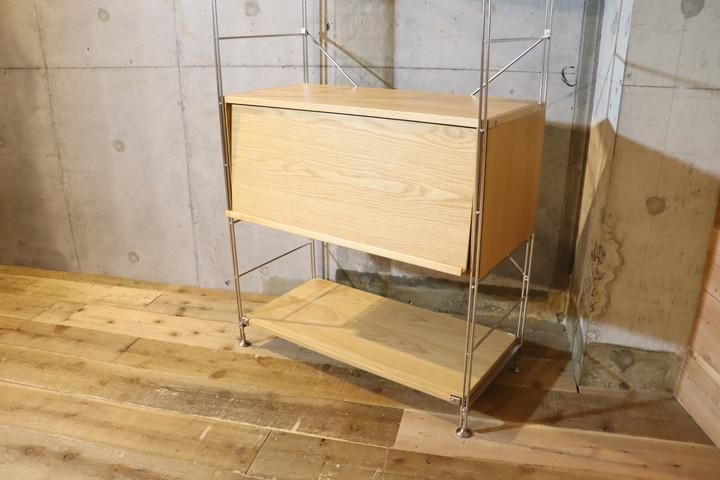 値下げ/無印良品のステンレス×オーク材、ガラス引き戸・フラップ