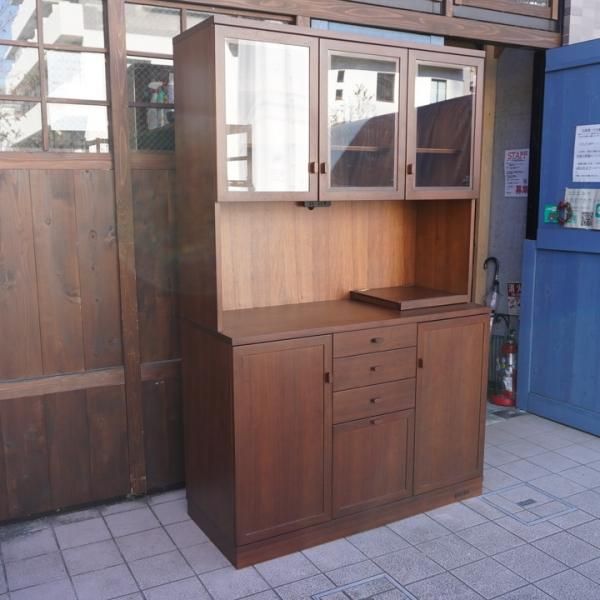 旭川家具　アーリータイムスα　ポルカ　食器棚1300　再塗装済　USED 旭川家具 アーリータイムスα ポルカ 食器棚1300 再塗装済 USED