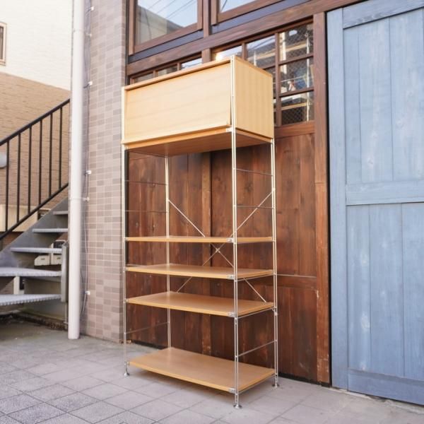 無印良品(MUJI)の人気のタモ材×ステンレスユニットシェルフ 無印良品(MUJI)の人気のタモ材×ステンレスユニットシェルフ