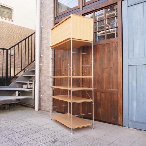 無印良品(MUJI)の人気のタモ材×ステンレスユニットシェルフ 無印良品(MUJI)の人気のタモ材×ステンレスユニットシェルフ