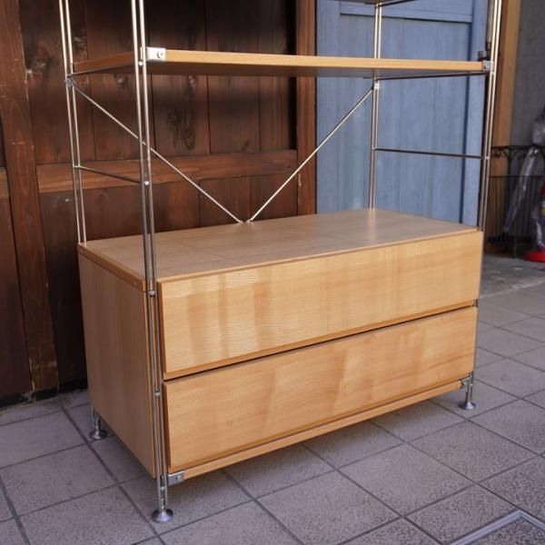 無印良品(MUJI)の人気のタモ材×ステンレスユニットシェルフ 無印良品(MUJI)の人気のタモ材×ステンレスユニットシェルフ