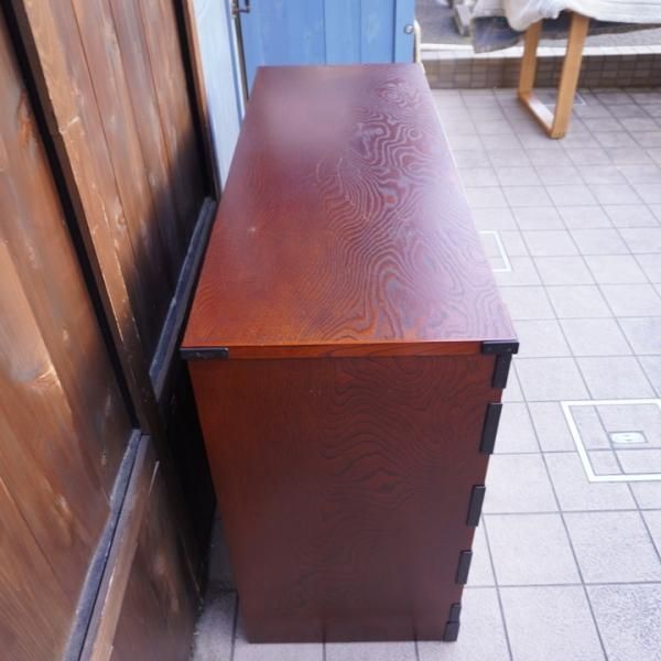 岩谷堂箪笥 和箪笥 南部鉄器　欅　漆塗り 伝統工芸 5段7杯チェスト 岩手の伝統工芸家具、岩谷堂箪笥 欅材を使用した漆塗り4段・5杯