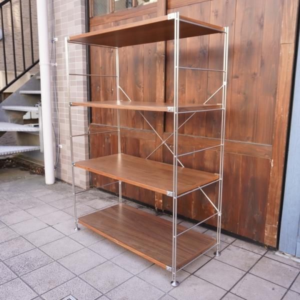 無印良品(MUJI)の人気のウォールナット材×ステンレス 4段 無印良品(MUJI)の人気のウォールナット材×ステンレス 4段