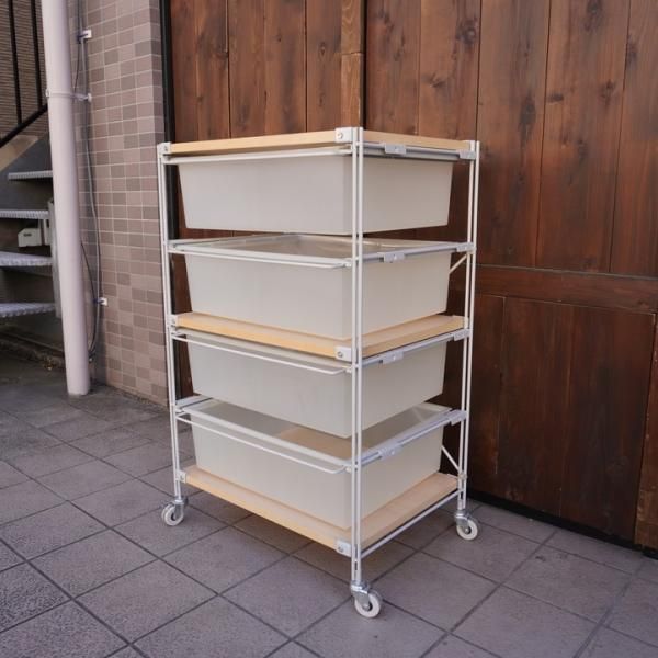 無印良品(MUJI)のスチール3段引き出し付きユニットシェルフ