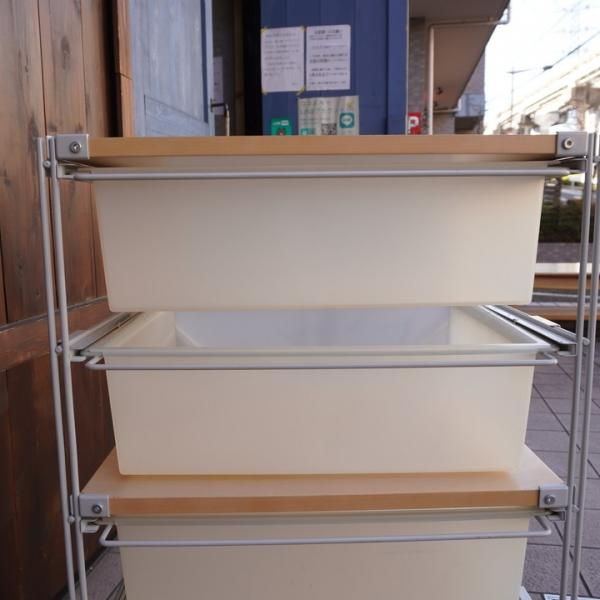 無印良品(MUJI)のスチール3段引き出し付きユニットシェルフ 無印良品(MUJI)のスチール3段引き出し付きユニットシェルフ