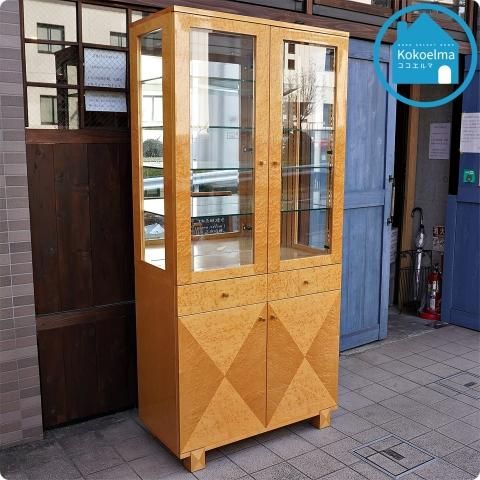 【極美品】 IDC 大塚家具 最高級 モリシゲ キュリオケース 飾り棚 木 極美品】 IDC 大塚家具 最高級 モリシゲ キュリオケース 飾り棚 木