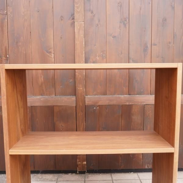 人気の無印良品(MUJI)のウォールナット材 ワイド・2段 スタッキング