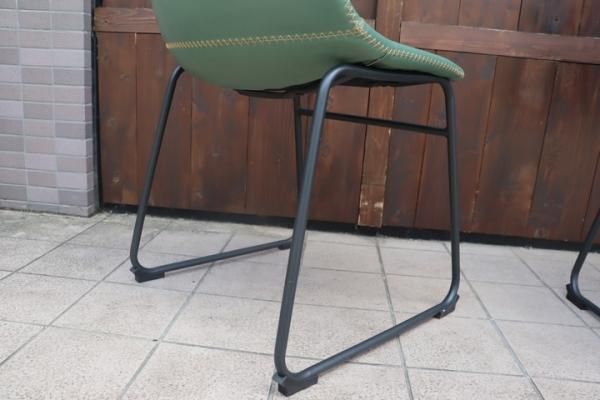 大川の家具メーカー関家具のラビットチェア2脚セット/グリーンです。ステッチがアクセントのダイニングチェアは、オフィスなどの ミーティングチェアとしてもオススメです。 - kokoelma -ココエルマ- 雑貨・中古家具・北欧家具・アンティーク家具の通販 インテリアショップ  