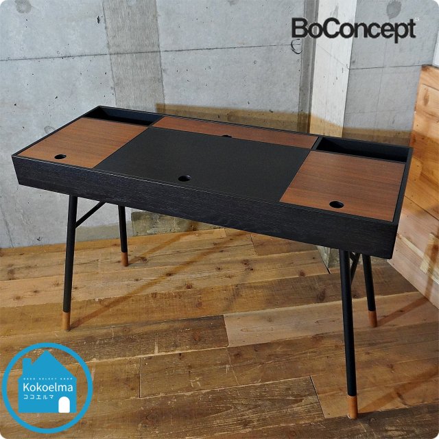 デンマークのブランド BoConcept(ボーコンセプト)のCupertino (クパチーノ)パーソナルデスク/ウォールナット。スッキリとしたモダンなデザインの事務机は書斎や寝室などにオススメ♪