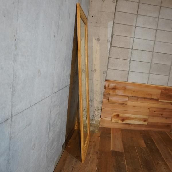 ビーチ無垢材 アンティーク調 ウォールミラー 40×120 – KANADEMONO