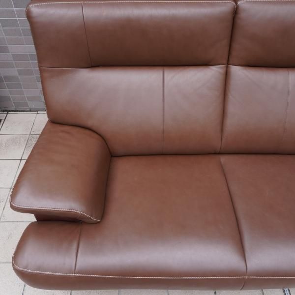 【値下げ中】カリモク◆1Pソファ◆ルイ15様式◆本革◆中古品(2408A⑪) カリモク 本革 一人掛けソファ シングルソファ ルイ15世様式