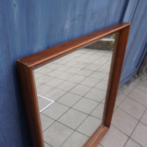 DREXEL HERITAGE 鏡 Drexel Heritage Modern Large Walnut Framed Beveled Mirror