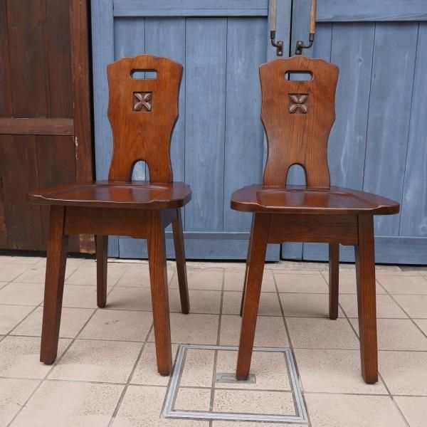 美品　北海道民芸家具　ダイニングチェア　2脚セット　王宮系 中古 北海道民芸家具 クラシカルな雰囲気を醸し出すダイニング
