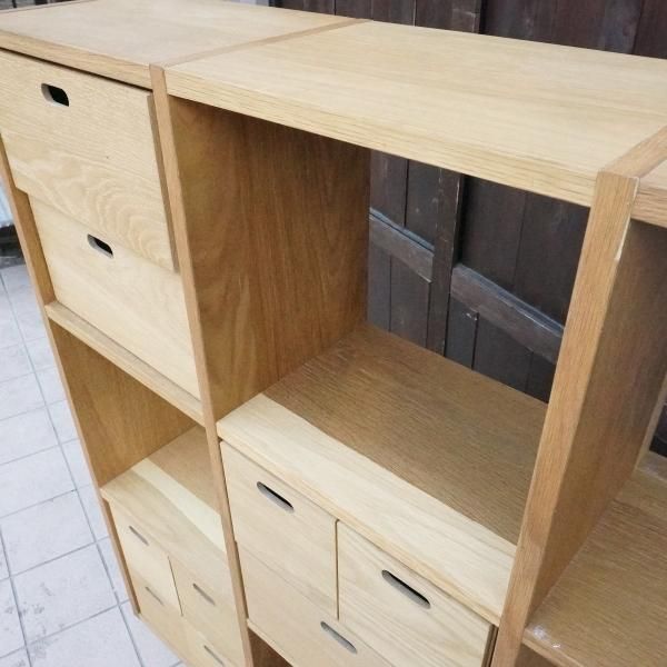 人気の無印良品(MUJI)のオーク材 3段・3列スタッキングシェルフ 人気の無印良品(MUJI)のオーク材 3段・3列スタッキングシェルフ